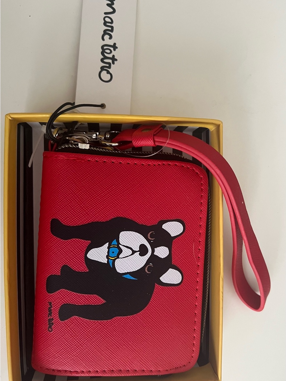 NWT Marc Tetro Zip Around Wallet Wristlet - French Bulldog